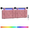 Tête de lit suspendue Avec lumière LED Rose Velours 582594582594