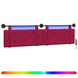 Tête de lit suspendue Avec lumière LED Bordeaux Velours 582596582596