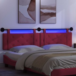 Tête de lit suspendue Avec lumière LED Bordeaux Velours 582596582596