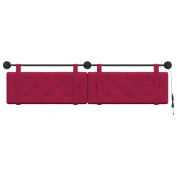 Tête de lit suspendue Avec lumière LED Bordeaux Velours 582596582596
