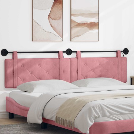 Tête de lit suspendue Avec lumière LED Rose Velours 582597582597