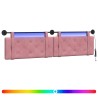 Tête de lit suspendue Avec lumière LED Rose Velours 582597582597