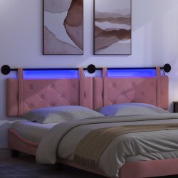 Tête de lit suspendue Avec lumière LED Rose Velours 582597582597