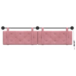 Tête de lit suspendue Avec lumière LED Rose Velours 582597582597