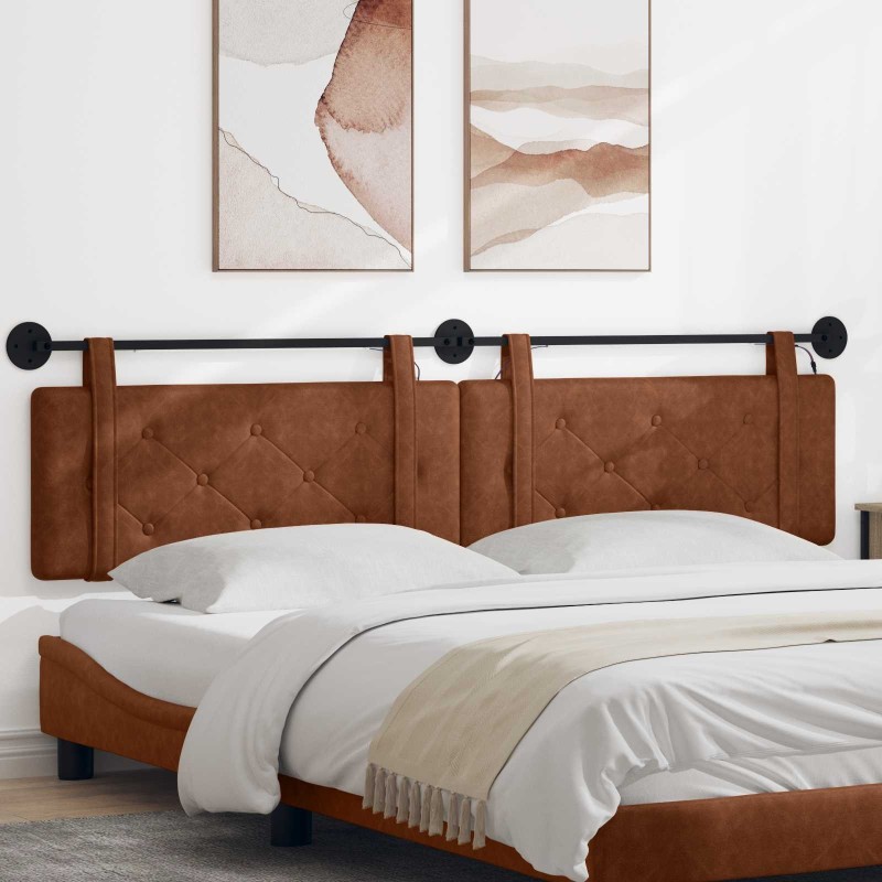 Tête de lit suspendue Avec lumière LED Marron PU antique 582598582598