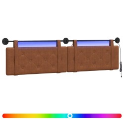 Tête de lit suspendue Avec lumière LED Marron PU antique 582598582598