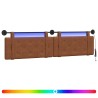 Tête de lit suspendue Avec lumière LED Marron PU antique 582598582598