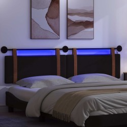 Tête de lit suspendue Avec lumière LED Noir PU antique 582602582602