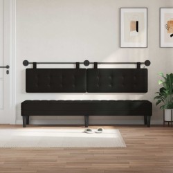 Tête de lit suspendue Avec lumière LED Noir Simili cuir 582604582604