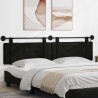 Tête de lit suspendue Avec lumière LED Noir Simili cuir 582605582605