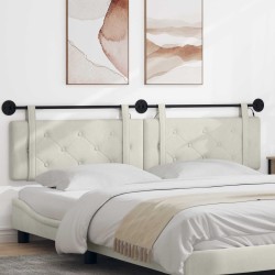 Tête de lit suspendue Avec lumière LED Crème Velours 582606582606