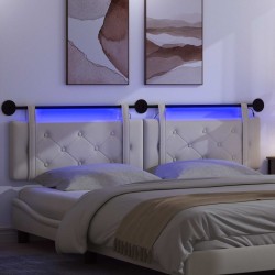 Tête de lit suspendue Avec lumière LED Crème Velours 582606582606