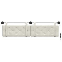 Tête de lit suspendue Avec lumière LED Crème Velours 582606582606