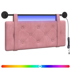 Tête de lit suspendue Avec lumière LED Rose Velours 582608582608