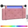 Tête de lit suspendue Avec lumière LED Rose Velours 582608582608