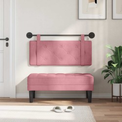 Tête de lit suspendue Avec lumière LED Rose Velours 582608582608