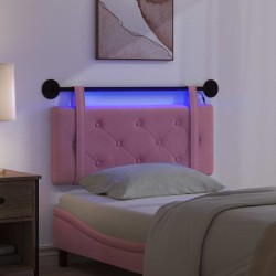 Tête de lit suspendue Avec lumière LED Rose Velours 582608582608