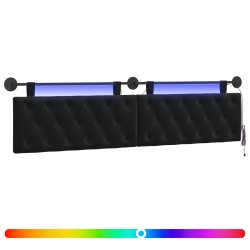 Tête de lit suspendue Avec lumière LED Noir Velours 582609582609