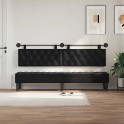 Tête de lit suspendue Avec lumière LED Noir Velours 582609582609