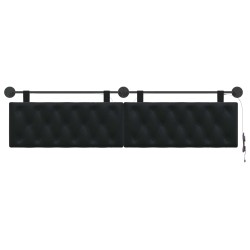 Tête de lit suspendue Avec lumière LED Noir Velours 582609582609