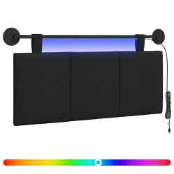 Tête de lit suspendue Avec lumière LED Noir Tissu 582610582610