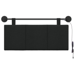 Tête de lit suspendue Avec lumière LED Noir Tissu 582610582610