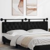 Tête de lit suspendue Avec lumière LED Noir Tissu 582611582611