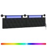 Tête de lit suspendue Avec lumière LED Noir Tissu 582611582611