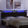 Tête de lit suspendue Avec lumière LED Noir Tissu 582611582611