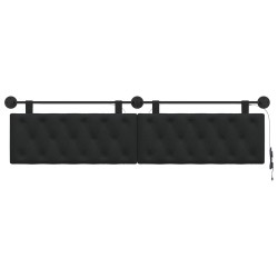 Tête de lit suspendue Avec lumière LED Noir Tissu 582611582611