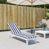 Coussin de chaise longue rayures bleues/blanches tissu oxford 582618582618