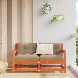 2 Pièce Canapé d'angle de jardin Bois de pin massif Brun cire 582623582623