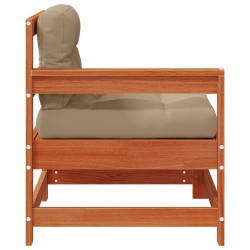 2 Pièce Canapé d'angle de jardin Bois de pin massif Brun cire 582623582623