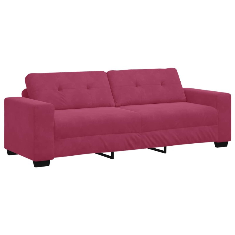 3-Seater Sofa Wine Red 180 cm Velvet - Untranslated 582624582624