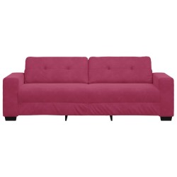3-Seater Sofa Wine Red 180 cm Velvet - Untranslated 582624582624