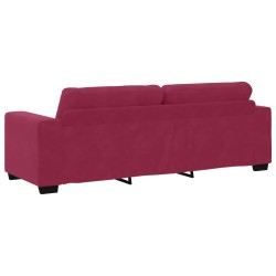3-Seater Sofa Wine Red 180 cm Velvet - Untranslated 582624582624