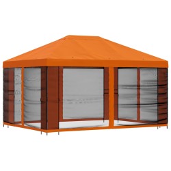 Abri de jardin avec parois 4 × 3 m Orange Polyester et Acier 582625582625