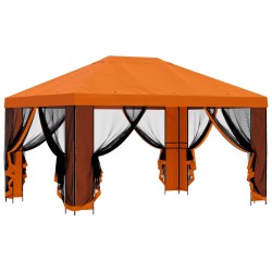 Abri de jardin avec parois 4 × 3 m Orange Polyester et Acier 582625582625