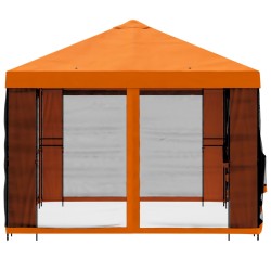 Abri de jardin avec parois 4 × 3 m Orange Polyester et Acier 582625582625