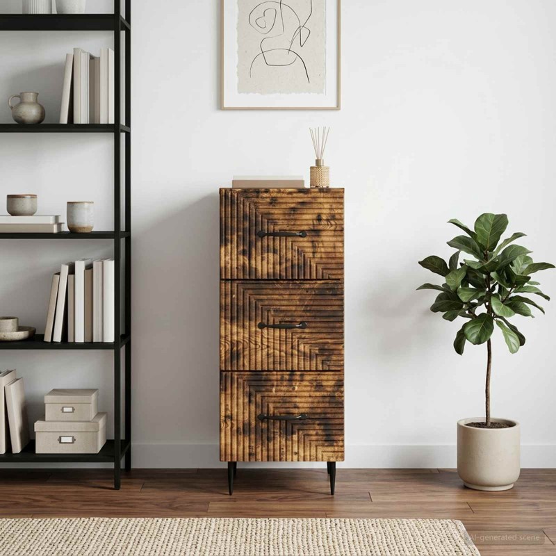 Armoire à tiroirs Chêne fumé 33 x 34,5 x 89,5 cm 582628582628