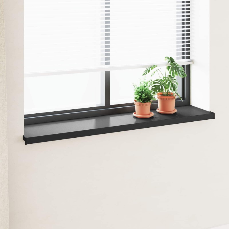 Appui de fenêtre Noir avec grain de bois 160 x 35 x 4,5 cm PVC 582634582634