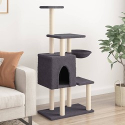 Arbre à chat avec griffoirs en sisal Gris foncé 131 cm 582635582635