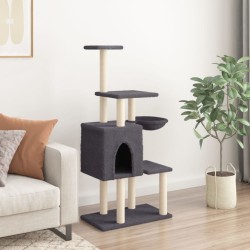 Arbre à chat avec griffoirs en sisal Gris foncé 131 cm 582635582635