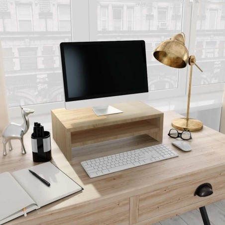 Support de moniteur Chêne sonoma 42x24x13 cm Bois d’ingénierie 582638582638