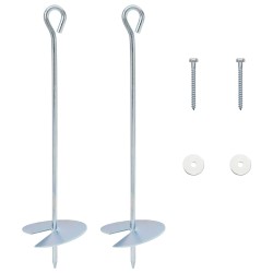 Ancre de terre 2 pcs Argenté Ø10 x 40 cm Métal galvanisé 582644582644