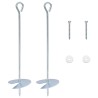 Ancre de terre 2 pcs Argenté Ø10 x 40 cm Métal galvanisé 582644582644