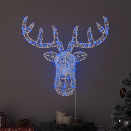 Tête de Renne avec 140 LED Bleu 68 x 36,5 x 62,5 cm Acrylique 582659582659
