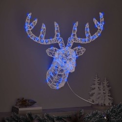 Tête de Renne avec 140 LED Bleu 68 x 36,5 x 62,5 cm Acrylique 582659582659