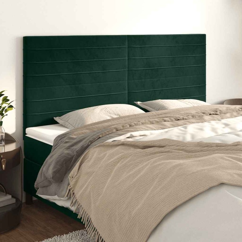 Tête de lit Vert foncé 180x5x118/128 cm Velours 582669582669