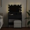 Coiffeuse avec LED noir 80x41x134,5 cm 582677582677